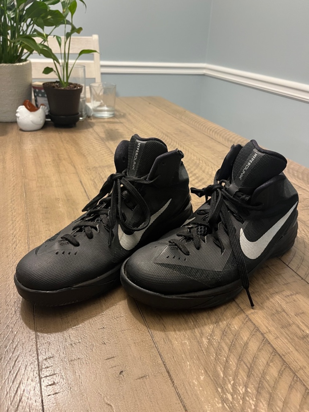 Nike Black High-Top Basketball Sneakers with White Swoosh